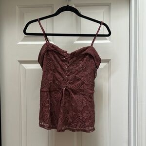 Express Red Bustier Camisole with Tie Front